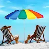 Image de COSTWAY Parasol de Plage Inclinable 245 M Protection UPF 50+ Baleines en Fibre de Verre avec Sac Pied Amovible pour Jardin Coloré