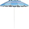 Image de Costway Parasol De Plage Inclinable 2,45 M Protection Upf 50+ Baleines En Fibre De Verre Avec Sac Pied Amovible Bleu