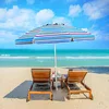 Image de Costway Parasol De Plage Inclinable 2,2 M Avec Porte-gobelet Et Protection Solaire Upf50 +