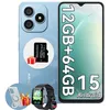 Image de Blackview WAVE 9C 656 pouces   Android 15 4+8Go (jusquà 12Go)/64Go 5000mAh Dual SIM Bleu + Smartwatch R50