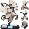 Image de YAZOCO - Poussette combinée 3en1 - Avec nacelle-siège auto - Jusquà 15Kg - Blanc