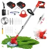Image de 21V Débroussailleuse électrique sans fil Longueur Ajustable 600W avec 2 Batteries Rechargeable Tondeuse à Gazon électrique légère