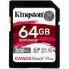 Image de Kingston Technology 64gb Canvas React Plus Sdxc Uhs-ii 300r/260w U3 V90 For Full Hd/4k/8k
