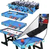 Image de table multi jeux 5 en 1 - table multijeux enfants pliable - table de baby foot/ping-Pong/Table de Billard/air hockey/basket