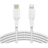 Image de Câble à gaine tressée USB-C vers Lightning MFI (blanc) - 2 m