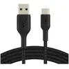 Image de Belkin Câble USB-C vers USB-A tressé (Noir) - 3 m
