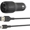 Image de Chargeur voiture - BELKIN - DUAL USB-A CAR CHARG 1 - 2 ports USB-A - 24 W - Noir