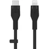 Image de Cbl Silicone Usb-c Ltg 1m Noir Belkin Cbl Silicone Usb-c Ltg