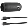 Image de Belkin Chargeur 30W voiture avec câble USB-C vers Lightning (30W) - noir