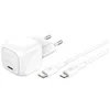 Image de Belkin BOOST CHARGE adaptateur secteur - compact - 24 pin USB-C - 30 Watt - avec Cable USB-C vers Lightning (1m)