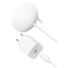 Image de Base De Recharge Sans Fil Magnétique Belkin Boostcharge Pro Qi2 15 W Blanche Avec Adaptateur