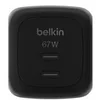 Image de Belkin BoostCharge Pro adaptateur secteur - GaN - 2 x USB-C - 67 Watt