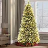 Image de Sapin de noel LED lumineux 180 cm Sapin de Noel Artificiel avec 250 Lumières8 modes lumière chaude Imitant lépicéa Vert Blanc