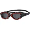 Image de Lunettes de natation - ZOGGS - Predator Flex - Verres polarisés - Cadre flexible 3D - Rouge/Noir/Fumé