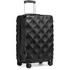 Image de British Traveller Valise Moyenne 61x42x26cm Valise Soute Léger Valise de Voyage avec Roulettes 4x360 Degrés et Serrure TSA Noir