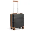 Image de Kono Valise Cabine 45x35x20cm Valises de Voyage Trolley Rigide en ABS avec Bagages à Main à 4 roulettes et Serrure TSA Noir/Brun