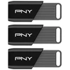 Image de Clé Usb Pny Attaché X 128 Go Usb 3.2 Noir Et Gris Pack De 3