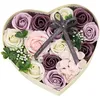 Image de Coffret Cadeau - Fleur de Savon - Violet - 21x18x8.5 cm - Parfumé - Pour Femme - idéal pour la Saint-Valentin les anniversaires