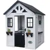 Image de Backyard Discovery Sweetwater Maisonnette En Bois, Blanche/noire Cabane De Jardin Pour Enfants / Avec Cuisine,