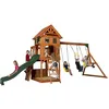 Image de Aire de jeux en bois Backyard Discovery Atlantic avec balançoire toboggan bac de sable et mur descalade