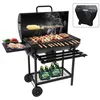 Image de Barbecue Charbon de Bois avec Grille de Cuisson avec Deux éTagèRes Gants Anti BrûLures Teeno Barbecue Charbon with Cloth Cover