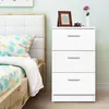 Image de Table de Chevet en Bois avec 3 Tiroirs de Rangement Caisson de Rangement pour Chambre et Salon 35x38x67 CM Blanc