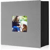 Image de Album Photo 10x15 600 Pochette Grand Format Lin Tissu Album pour Horizontal Vertical Photos (Gris foncé)