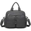 Image de Sac à Langer 32x12x26 cm Grand Capacité Sac Maman pour Bébé avec Poches Isothermes et Matelas à Langer avec Bandoulière Gris Fonce