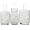 Image de Kono Set de 4 Valises de Voyage (34/55/66/76cm) Rigide Léger Valise Cabine à roulettes et Serrure TSA & Portable Vanity Case Blanc