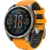 Image de Garmin Fenix 8 Amoled 51 Mm Gps Sapphire Titanium Avec Bracelet En Silicone Orange
