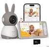 Image de Babyphone Caméra Bébé 2K 5 PTZ 360° Visiophone Connecté Smartphone Alertes Intelligentes Vision Nocturne Carte 32Go Incluse