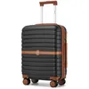 Image de Kono Valise Cabine Taille 55x40x20cm ABS+PC Rigide Petite Valise de Voyage avec 4 roulettes et Serrure Trolley de Voyage 36L Noir