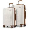 Image de Kono Set de 2 Valises de Voyage 65+75cm Bagage en ABS Valise Rigide Trolley Ultra Légère Bagage 4 roulettes avec Serrure TSA Crème