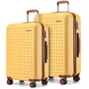 Image de Kono Set de 2 Valises de Voyage 65+75cm Bagage en ABS+PC Valise Rigide Trolley Légère Bagage 4 roulettes avec Serrure TSA Jaune