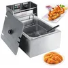 Image de Friteuse électrique - YES - 6L - Acier inoxydable - Température max 200°C - Panier inclus
