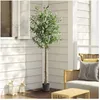 Image de SogesHome Olivier artificiel de 180 cm 950 feuilles et 38 fruits en toile de soie PVC
