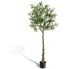 Image de SogesHome Olivier artificiel de 150 cm 650 feuilles et 26 fruits en tissu de soie PVC