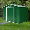 Image de Abri de jardin en métal cabane à outils en tôle galvanisée remise de stockage avec porte coulissante et deux fenêtres de ventilation 213 x 127 x 185 cm