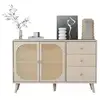 Image de Buffet 2 porte(s) 3 tiroir(s) - 120 cm beige panneau de particules buffet beige
