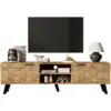 Image de Meuble tv bois clair 160,5 cm panneau de particules meuble TV bois clair