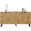 Image de Buffet 4 porte(s) 0 tiroir(s) - 160,5 cm bois clair panneau de particules buffet bois clair