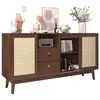 Image de Buffet 3 porte(s) 2 tiroir(s) - 155 cm bois foncé mdf buffet bois foncé