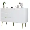 Image de Buffet 2 porte(s) 3 tiroir(s) - 120 cm blanc mdf buffet blanc