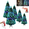 Image de Sapin de Noël - XMTECH - 210cm - PVC - Fibre Optique Multicolore - Support Métal