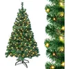Image de Sapin de Noël artificiel - HENGMEI - 120 cm - Éclairage LED - PVC de haute qualité - Gain de place