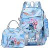 Image de Ensemble Cartable pour filles   Sac à dos 3 Pièces Bleu Dessin Animé avec Trousse à Crayons   Sac à Déjeuner Parfait