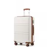 Image de Kono Valise Cabine Moyenne Taille 65x44x25.5cm Valise Bagage a Main Rigide ABS Valise de Voyage à 4 roulettes et Serrure TSA Crème