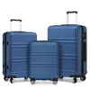 Image de Kono Set de 3 Valises de Voyage (51/65/75cm) Rigide ABS Bagage Trolley Cabine Léger Valise à 4 roulettes avec Serrure TSA Marine