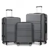 Image de Kono Set de 3 Valises de Voyage (51/65/75cm) Rigide ABS Bagage Trolley Cabine Léger Valise à 4 roulettes avec Serrure TSA Gris