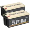 Image de Power Queen Batterie Lithium LiFePO4 24V 100Ah 2560Wh pour Camping-car Caravane Voyage Marine Système Solaire- Paquet 2